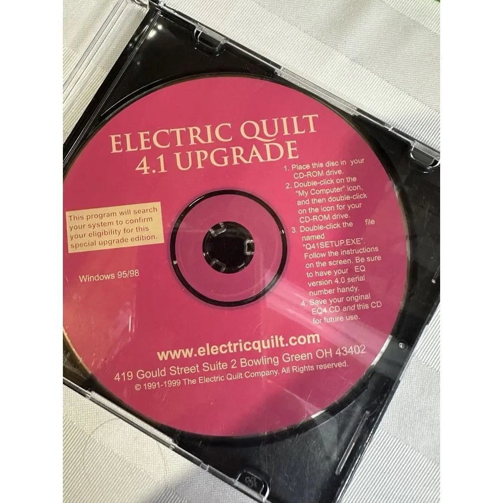 Electric Quilt 4, 4.5, And 5 Update Design Software CD's Only Win95/98 1991-2000
